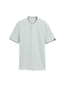 Piqué Poloshirt mit Stehkragen fresh green white two tone