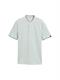 Piqué Poloshirt mit Stehkragen fresh green white two tone