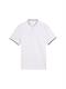Piqué Poloshirt mit Stehkragen white