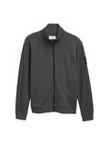 Piqué Sweatjacke mit Stehkragen ash grey