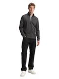 Piqué Sweatjacke mit Stehkragen ash grey