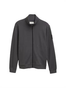 Piqué Sweatjacke mit Stehkragen ash grey
