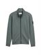 Piqué Sweatjacke mit Stehkragen washed jasper green