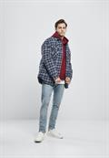 Plaid Quilted Shirt Jacket lightblue darkblue