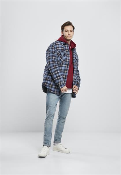 Plaid Quilted Shirt Jacket lightblue darkblue