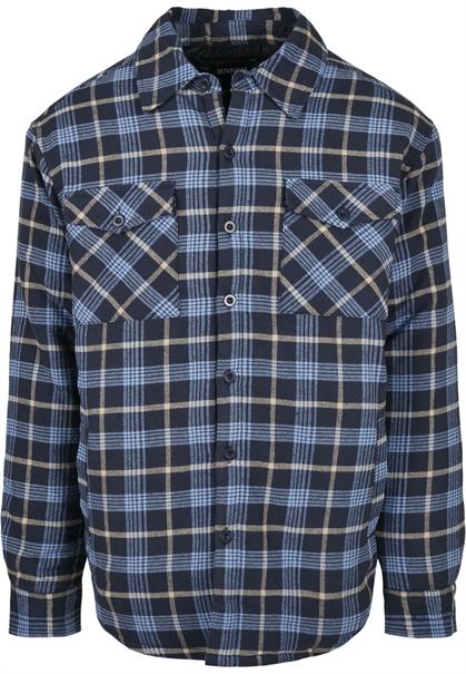 Plaid Quilted Shirt Jacket lightblue darkblue