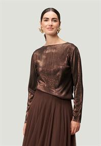 Plissee-Shirt brownbrown