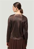 Plissee-Shirt strukturiert brownbrown