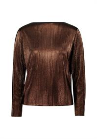 Plissee-Shirt strukturiert brownbrown