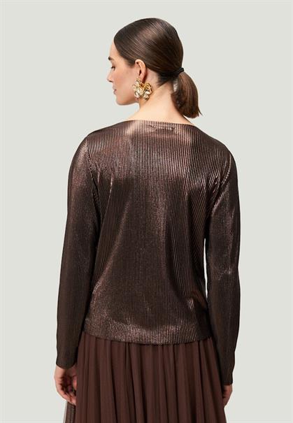 Plissee-Shirt strukturiert brownbrown