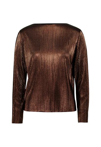Plissee-Shirt strukturiert brownbrown