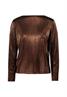 Plissee-Shirt strukturiert brownbrown