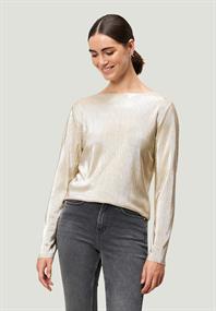 Plissee-Shirt strukturiert naturegold