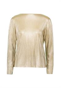 Plissee-Shirt strukturiert naturegold
