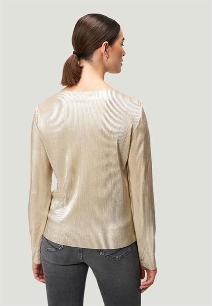 Plissee-Shirt strukturiert naturegold