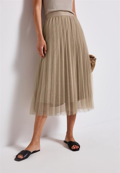 plissée-tüll-rock-safari-beige