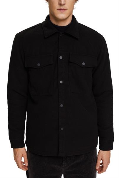 Polar Fleece-Truckerjacke black