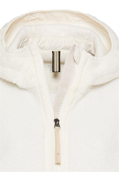 Polar-Fleecejacke mit fester Kapuze milkwhite