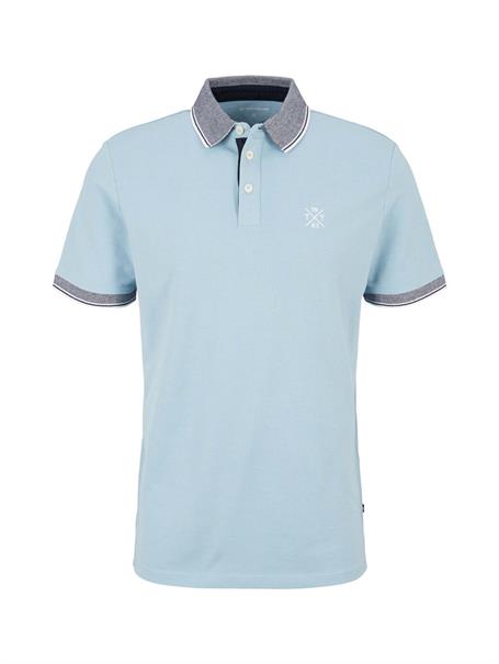 Polo Shirt calm blue white melange