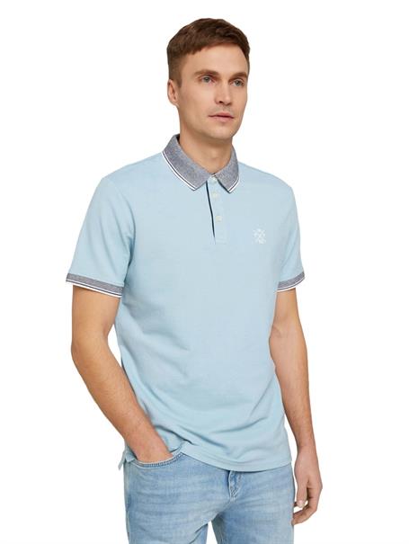 Polo Shirt calm blue white melange