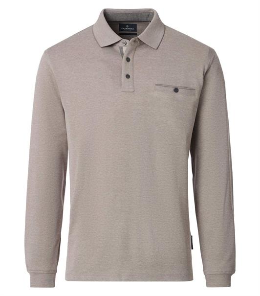 Polo-Shirt Langarm beige