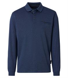 Polo-Shirt Langarm blau