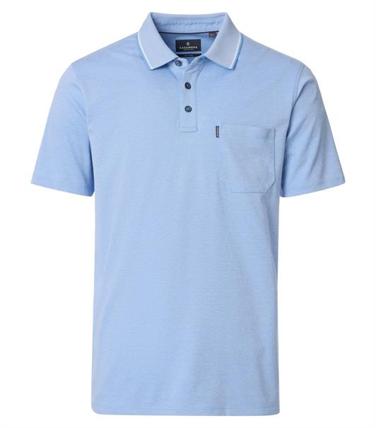 Polo-Shirt uni blau1