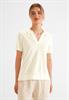 Poloshirt im Leinenlook off white