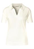Poloshirt im Leinenlook off white