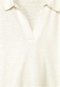 Poloshirt im Leinenlook off white