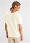 Poloshirt im Leinenlook off white
