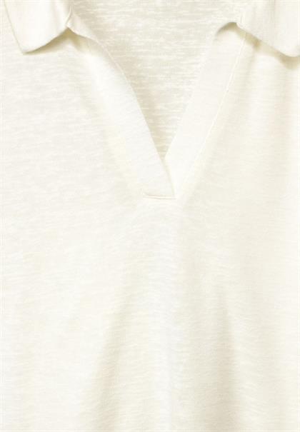 Poloshirt im Leinenlook off white