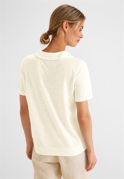 Poloshirt im Leinenlook off white