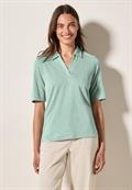 Poloshirt in Leinen-Optik ice sage green