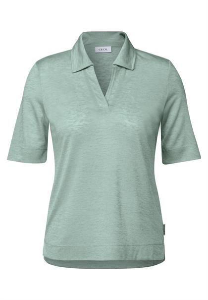 Poloshirt in Leinen-Optik ice sage green