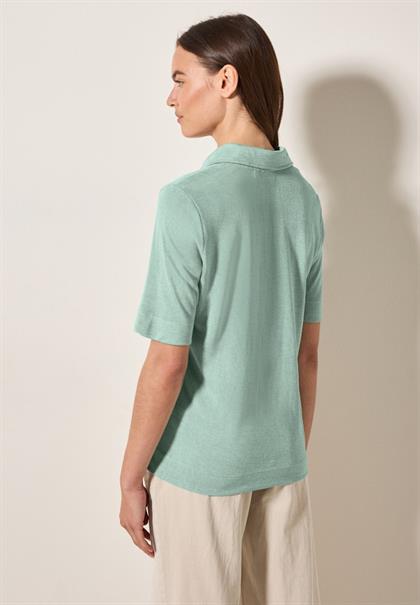 Poloshirt in Leinen-Optik ice sage green