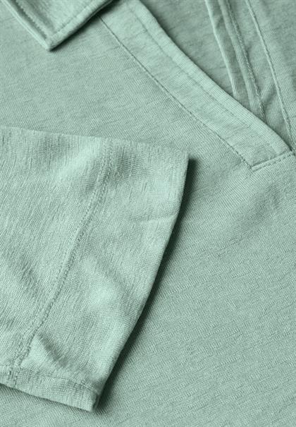 Poloshirt in Leinen-Optik ice sage green