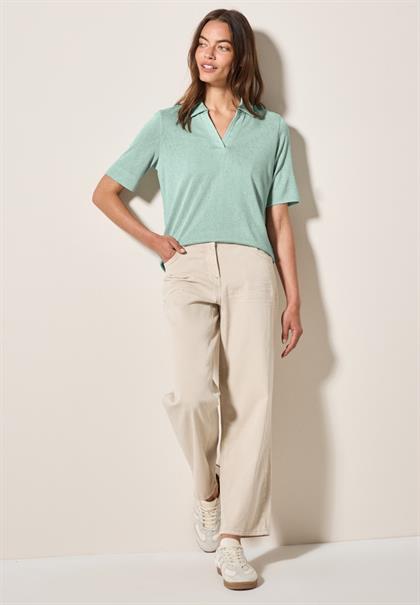 Poloshirt in Leinen-Optik ice sage green