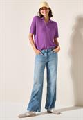 Poloshirt in Leinen-Optik magenta lacquer