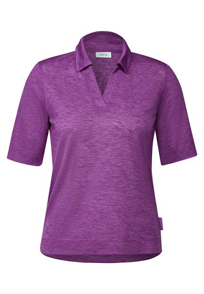 Poloshirt in Leinen-Optik magenta lacquer