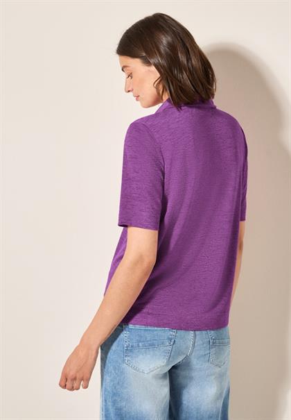 Poloshirt in Leinen-Optik magenta lacquer