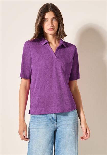 Poloshirt in Leinen-Optik magenta lacquer