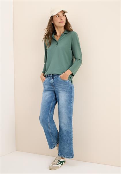 Poloshirt mit Knopfdetail jewel green