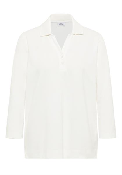 Poloshirt mit Knopfdetail vanilla white