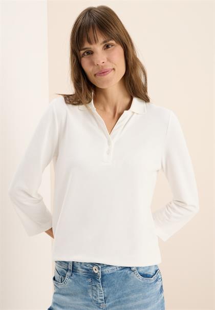 Poloshirt mit Knopfdetail vanilla white