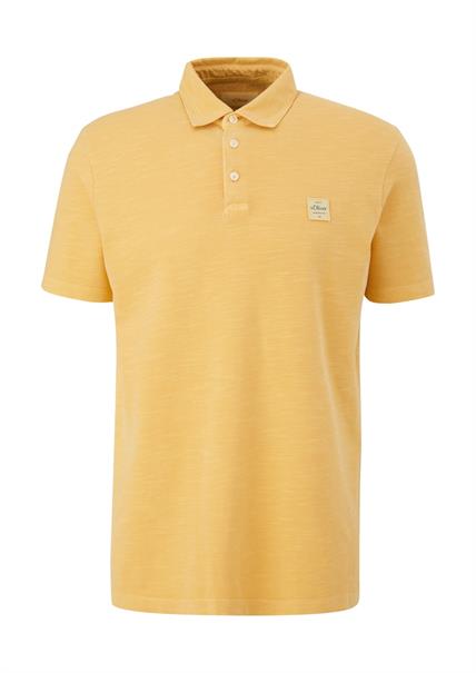 Poloshirt mit Label-Patch gelb