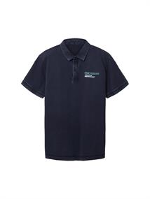 Poloshirt mit Logo Print sky captain blue