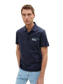 Poloshirt mit Logo Print sky captain blue