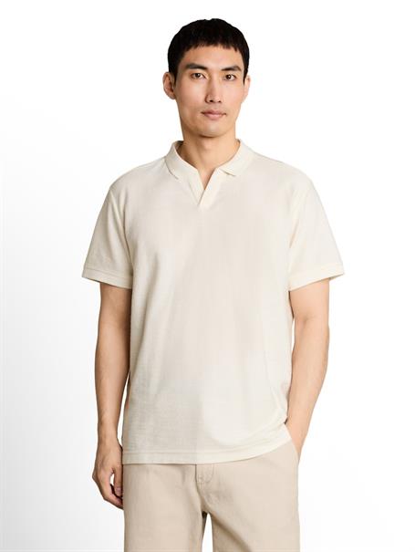 Poloshirt mit Ottoman-Struktur gardenia white