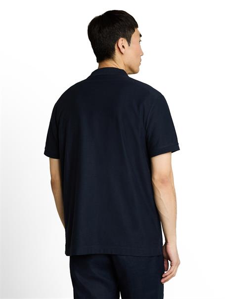 Poloshirt mit Ottoman-Struktur sky captain blue
